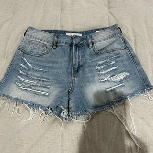 Pacsun Distressed Denim High Rise Cut Off LightWash Summer Shorts Sz 25